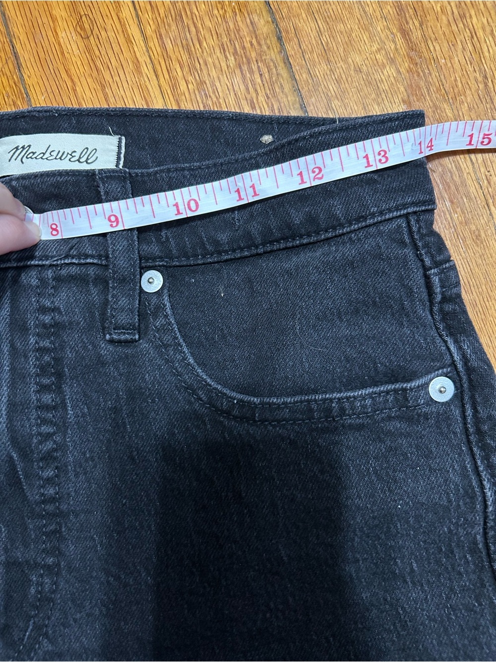 MADEWELL Women's Size 25 Washed Black Perfect Vintage High Rise Wide Leg Jeans - Picture 4 of 9